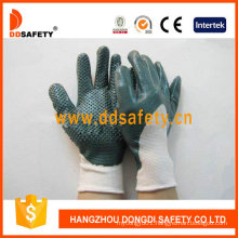 White Nylon with Green Nitrile Glove Dnn423